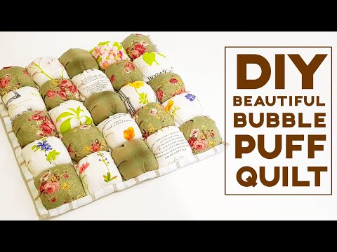 Diy Beautiful Bubble Puff Quilt 【泡芙拼布坐垫】大地颜色，真好看啊！#HandyMum ❤❤