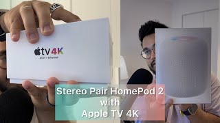 APPLE TV 4K 2022 SETUP WITH TWO HOMEPOD 2 - STEREO PAIR
