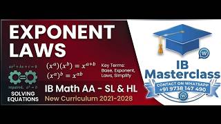 Exponent Laws & Solving Equations [IB Math AA SL/HL] walkthrough MASTERCLASS WITH MR DIVI