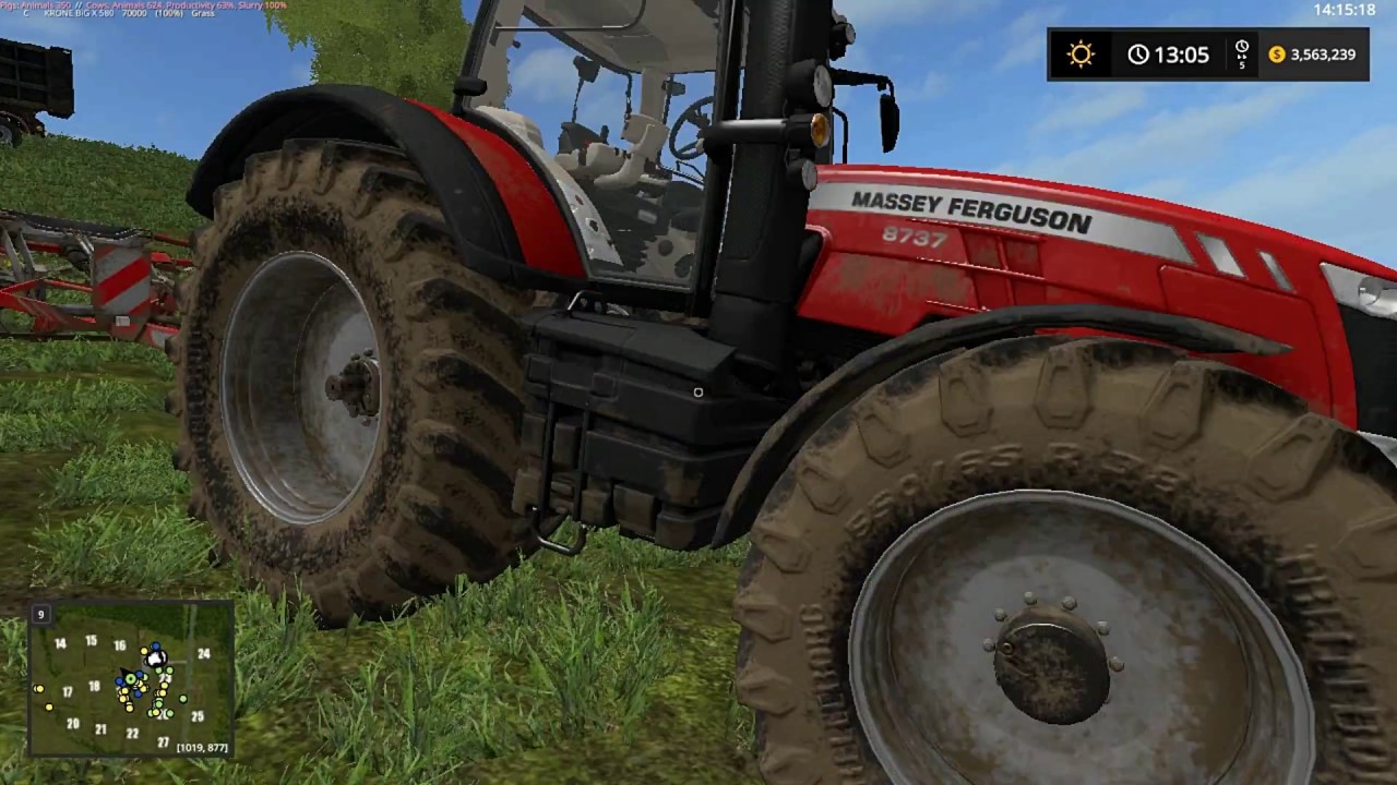 Farming Simulator 2017 rolling pastures NZ time lapse feeding the cows