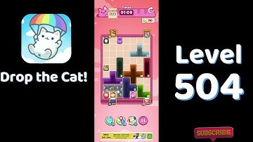 🎮 Drop the Cat! Level 504 Walkthrough | Fun Candy Puzzle Challenge 🐱