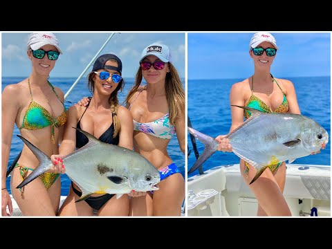 The GIRLS catch their FIRST Permit OFFSHORE fishing Florida