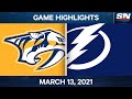 NHL Game Highlights | Predators vs. Lightning – Mar. 13, 2021