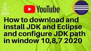 How to download and install JDK and Eclipse and configure JDK path in window 10,7,8 | 2020 | Urdu