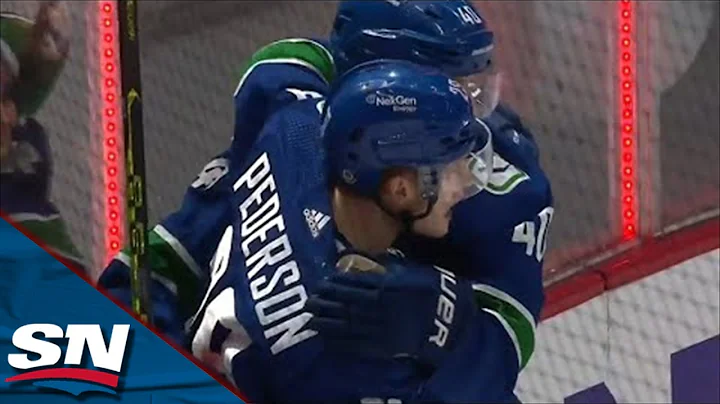 Canucks' Elias Pettersson Sets Up Lane Pederson For Slick One-Time Goal vs. Kraken