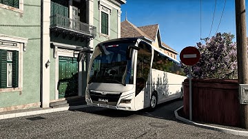 Relaxing Bus Trip through the Narrow Costal line of Greece | ets2