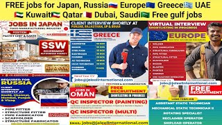 FREE jobs for Japan, Russia🇷🇺 Europe🇪🇺 Greece🇬🇷 UAE🇦🇪 Kuwait🇰🇼 Qatar🇶🇦 Dubai, Saudi🇸🇦 Free gulf jobs screenshot 1