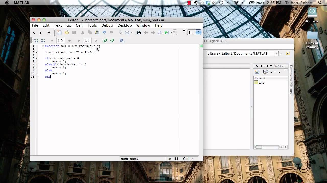 Example of MATLAB functions: Algebra and calculus - YouTube