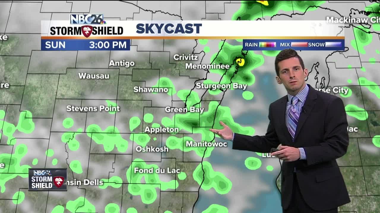 Spotty Sunday showers and thunderstorms - YouTube