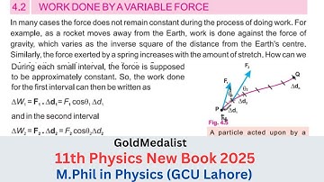 11 Class Physics New Book 2025 | Work done by variable Force Urdu | Chapter 4 Work Energy and Power