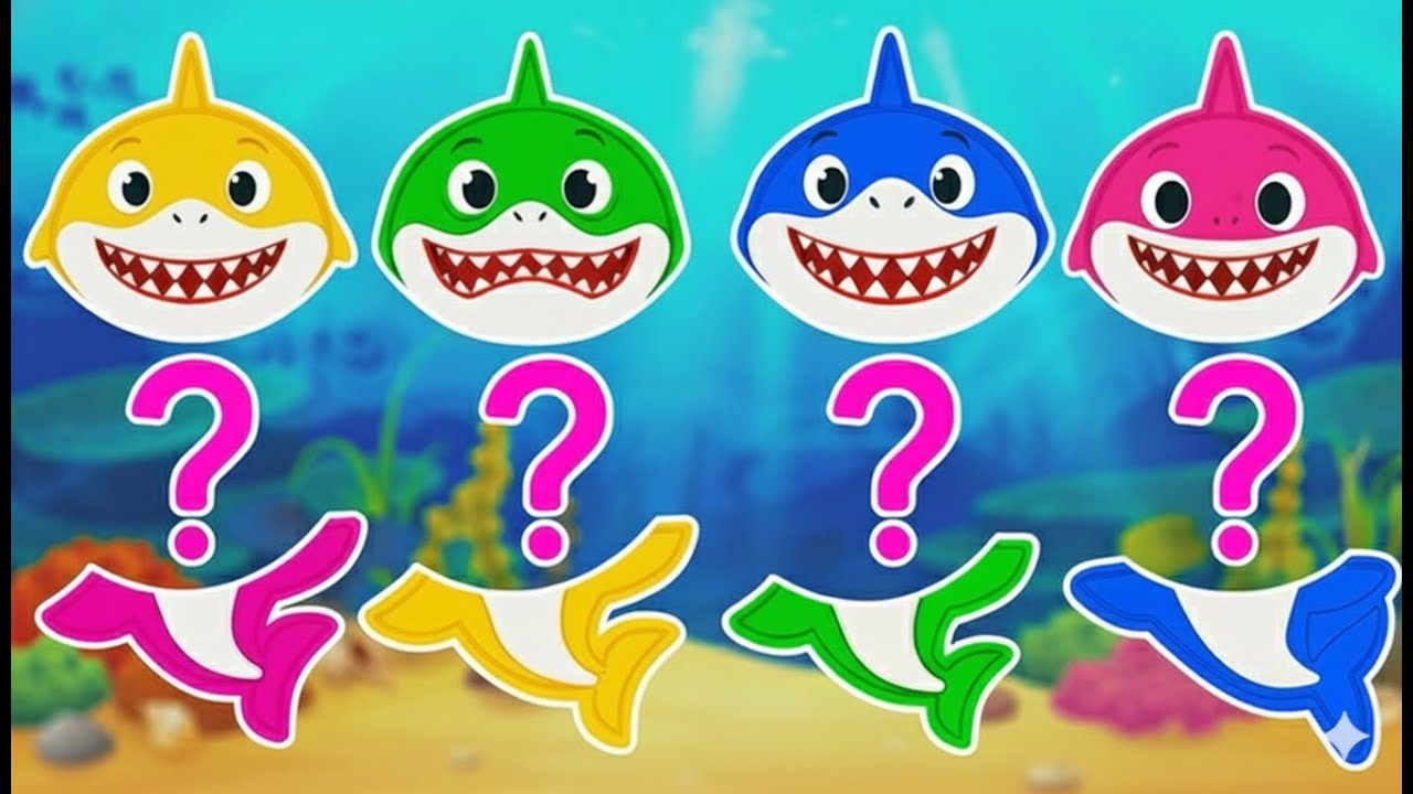 Одеваемся с друзьями Baby Shark | Игра «Сопоставь голову и цвета» | Видео для малышей