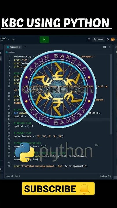 How did I make KBC game using python programming #shorts #python #KBC # ...