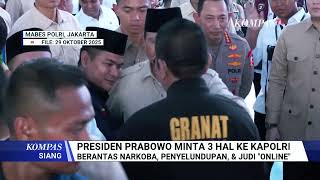 Prabowo Perintahkan Kapolri Bereskan 3 Masalah Utama Narkoba, Penyelundupan dan Judol