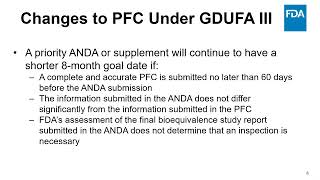 ANDAs: Pre-Submission Facility Correspondence (PFC) Related to Prioritized Generic Drug Submissions