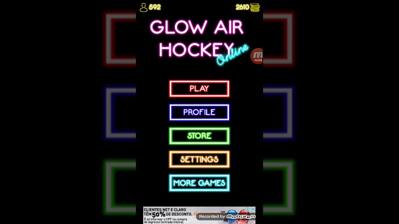 Jogando um jogo online (Glow Air Hockey Online) YouTube