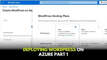 Deploying WordPress on Azure Part 1