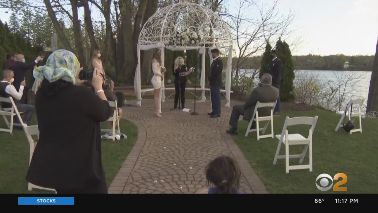 Long Island Couple Shares Wedding Day With Loved Ones Via Zoom