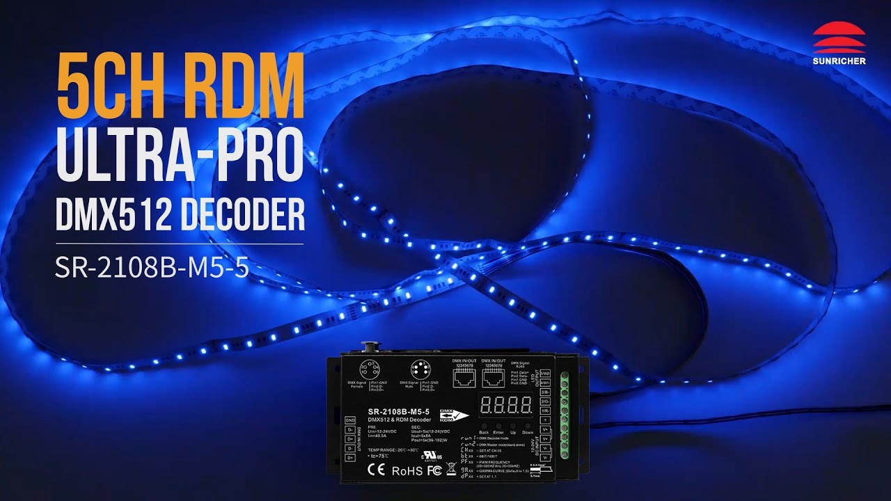 Ultra-Pro 5CH RDM DMX512 Decoder_SR-2108B-M5-5 