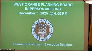 West Orange Planning Board 12/3/2025