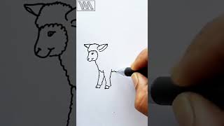 Simple Drawing Shorts || Little Lamb 🐑 Drawing || How to draw a lamb || #simple #drawing #shorts