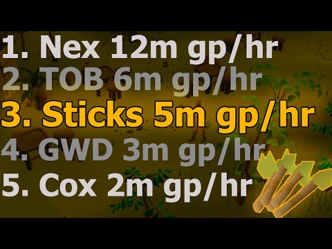 Trading sticks are better GP/HR than end game bosses in OSRS