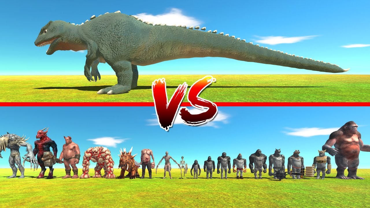 New T-rex VS Mutant Primates and Infernals - Animal Revolt Battle ...