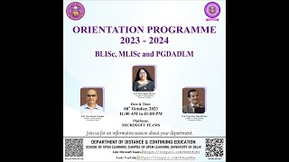 Programme d'orientation 2023-24 pour BLISc, MLISc et PGDADLM