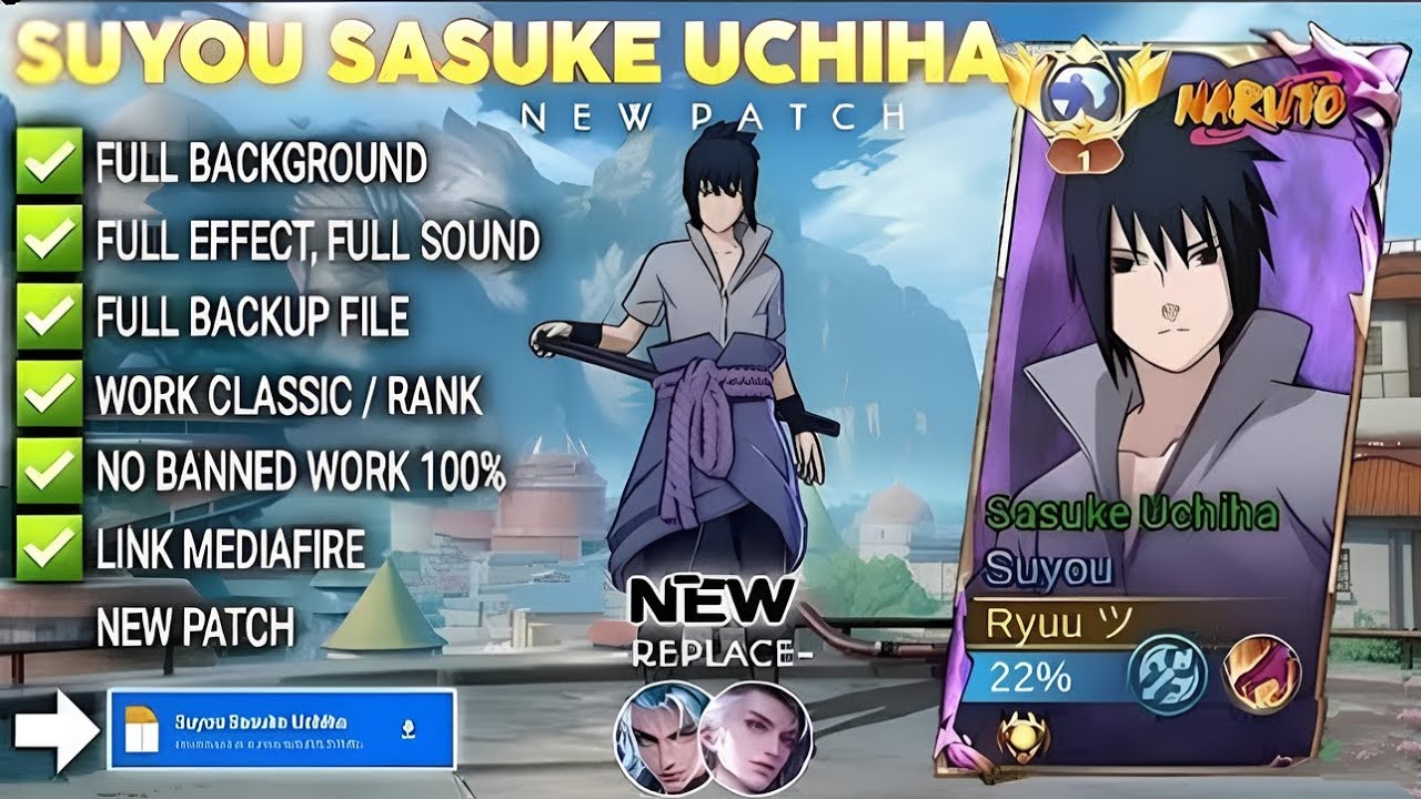 Script Skin Suyou Sasuke - Sasuke Uchiha No Password | Full Effect Voice | Patch Terbaru