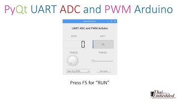 Demo Raspberry Pi PyQt Course (UART ADC and PWM Arduino) by TESR