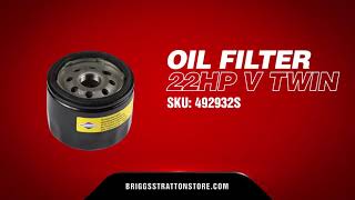 Briggs and Stratton 22HP V Twin Oil Filter 492932S OEM