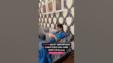 CAFM Most Important Chapters for June 2025 Exams