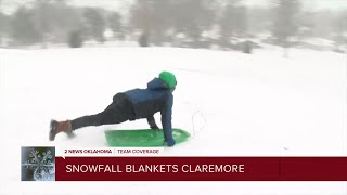 Snow blankets Claremore