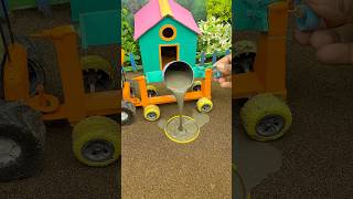 😱 Real Working Mini Tractor Making Cement Pillar | Amazing DIY Construction Machine 🚜 #shorts