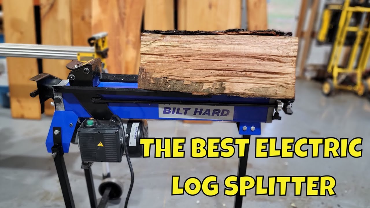 BILT HARD Log Splitter 6.5 Ton with Stand, Wood Splitter Electric Powered,  Hydraulic Ram, Electric Firewood Splitting Machine