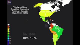 Which Countries Qualify the Most from Americas FIFA World Cup Map (1930–2026)| Map View | 100 years