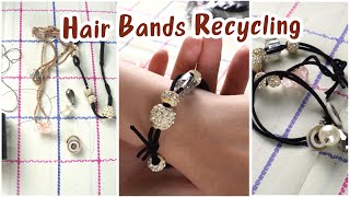 Ideas to recycle hair bands | DIY hair bands | easy way to reuse old hair bands DIY hair accessories