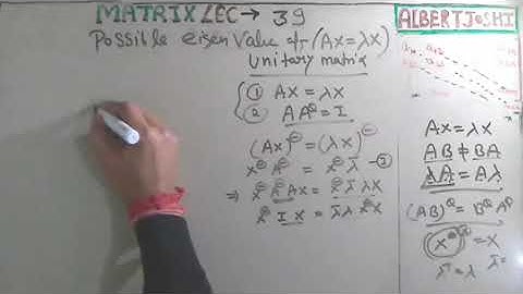 Possible eigen values of unitary matrix   | gate mathematics | engineering mathematics
