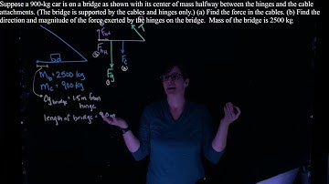 Static Equilibrium Example Problem - car on bridge