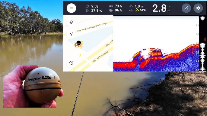 Deeper START Smart Fish Finder Castable Wi-Fi fish finder for recreational  fishing from dock, shore or bank Deeper START Fishfinder