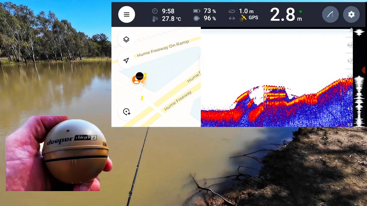 Deeper Chirp+ 2 Fish Finder, Sounding Out The Freeway Dam 