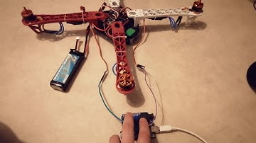 Arduino uno with joystick shield, quadcopter ESC, battery and 2 motor , Experiment 1.2