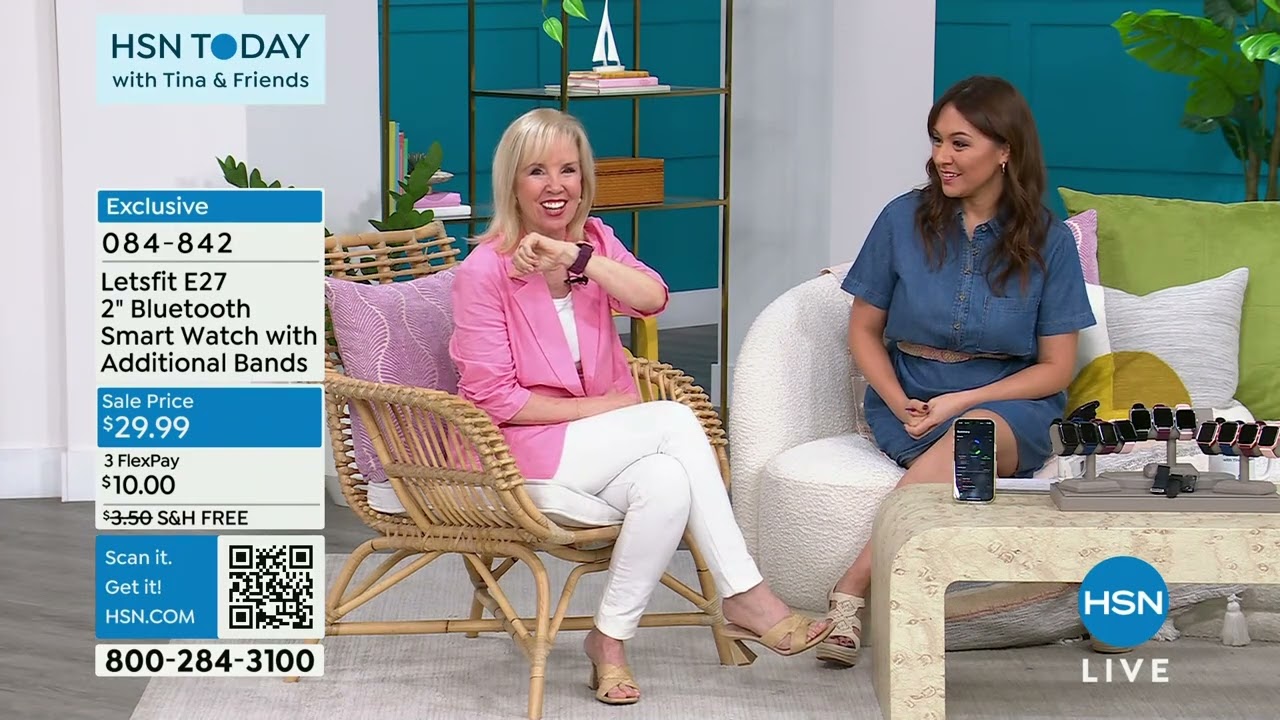 Letsfit E27 2" Bluetooth Smart Watch Black with Addition...