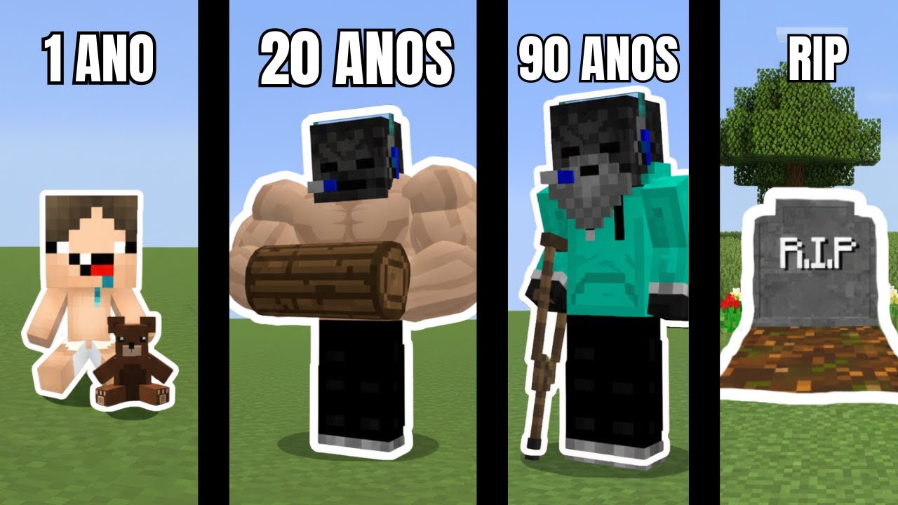 Minecraft A CADA 1 MINUTO EU FICO MAIS VELHO!