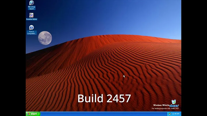All Windows Whistler/XP beta builds startup and shutdown sounds