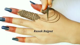 New stylist mehndi design for back hand side | Easy mehndi design for beginners |