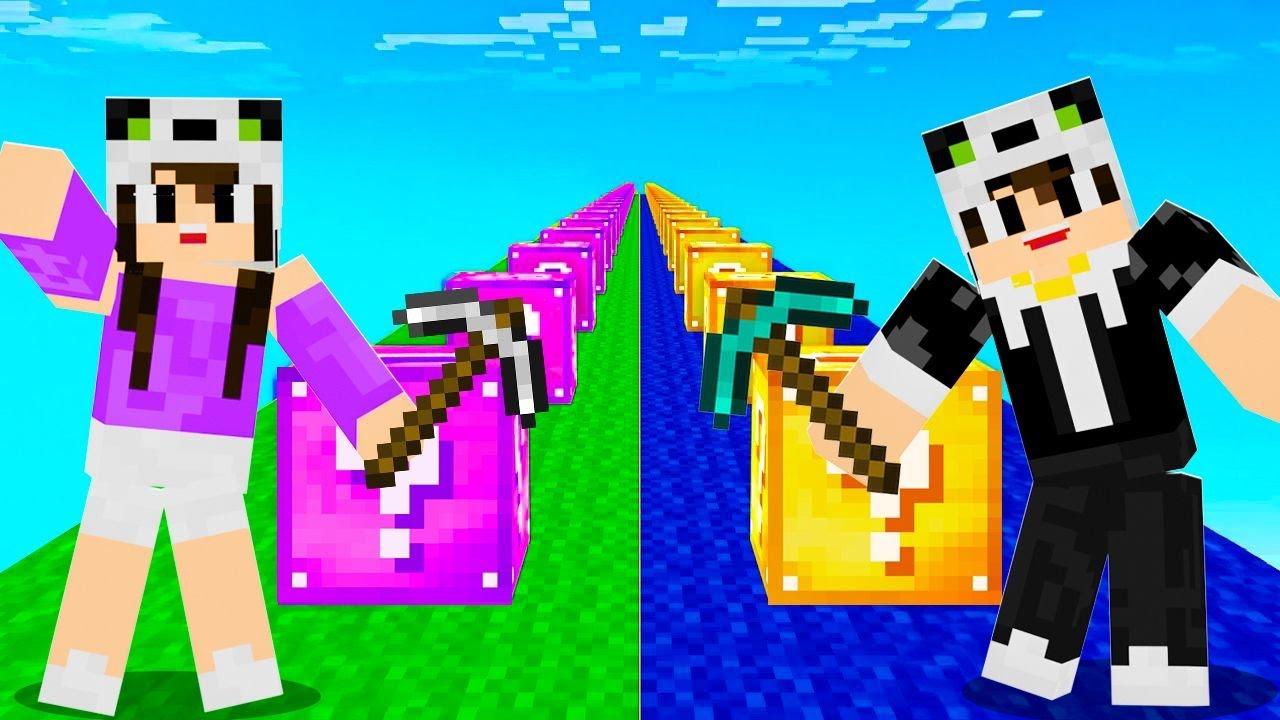 MİNECRAFT ŞANS BLOĞU YARIŞI! HERON VS CEREN - HARİKA PANDA