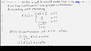 Making a piecewise function continuous
