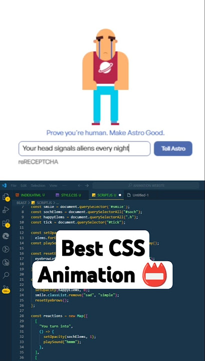 Make Astro Smile CAPTCHA CSS Animation