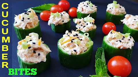 Cucumber Bites Appetizer | Healthy Summer Snacks | Tuna Cucumber Cups