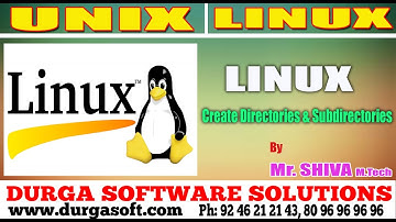 Unix/Linux tutorial ||Create Directories & Subdirectories by Shiva
